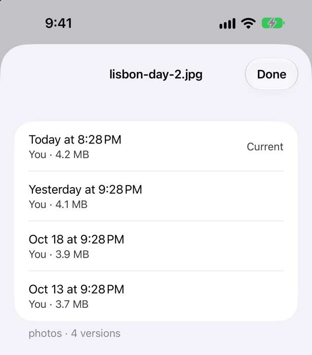 The history of lisbon-day-2.jpg on iPhone: four versions